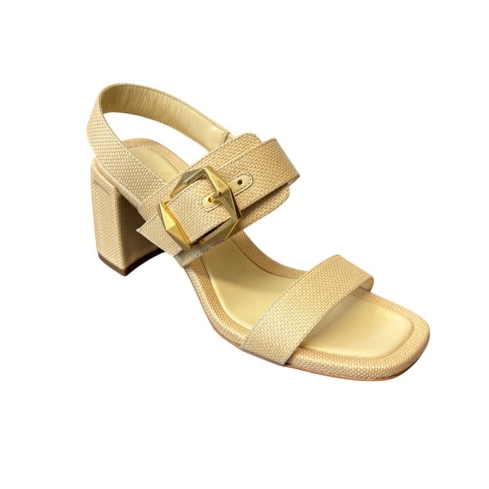 NEW Jimmy Choo Hawke 70 Block Heel Sandals in Natural/Gold sizes 35.5, 37.5 $895 - Picture 16 of 16